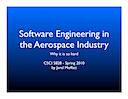 Software Engineering in the Aerospace Industry by Jerel Moffatt