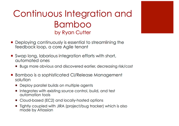 Continuous Integration and Bamboo by Ryan Cutter