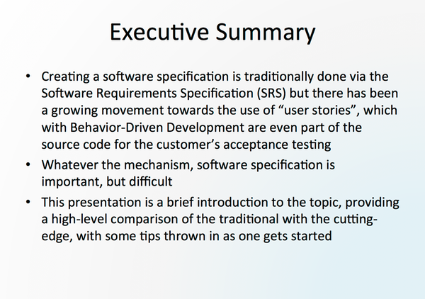 Software Specifications by David Duncan