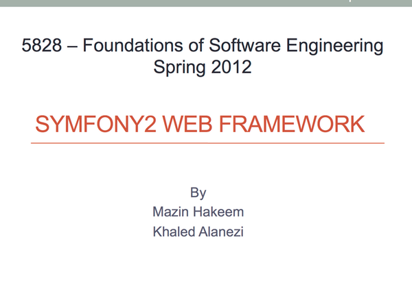 Symfony 2 Web Framework by Mazin Hakeem and Khaled Alanezi
