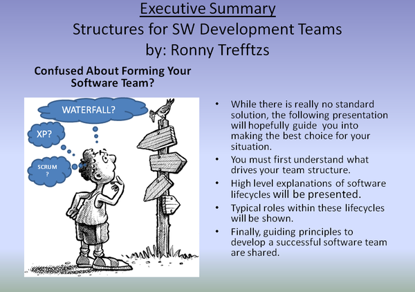 Structures for Software Development Teams by Ronny Trefftzs
