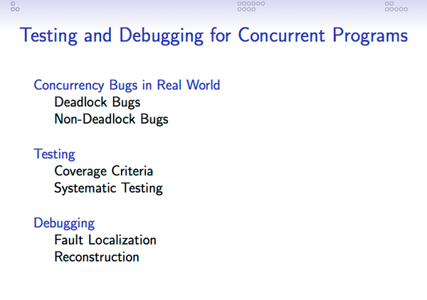 Testing/Debugging Concurrent Programs by Yi-Fan Tsai